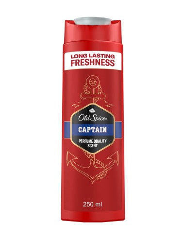 Botella de gel de baño Old Spice Captain 3 en 1 de 250 ml con diseño de ancla