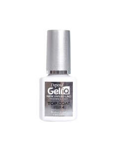 Frasco de Beter Depend Gel iQ Top Coat Paso 4 con acabado plateado
