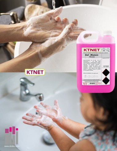 KTNET Gel de Manos Rosa Profesional 5L para Colegios | Drolim