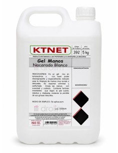 Garrafa de 5 kg de KTNET Gel de Manos Nacarado Blanco para uso institucional
