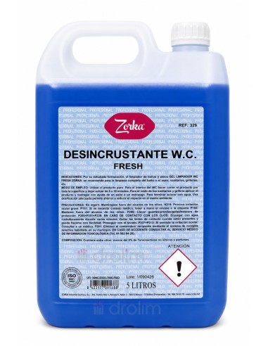 Garrafa de 5 litros de Zorka Desincrustante Limpiador WC Fresh profesional