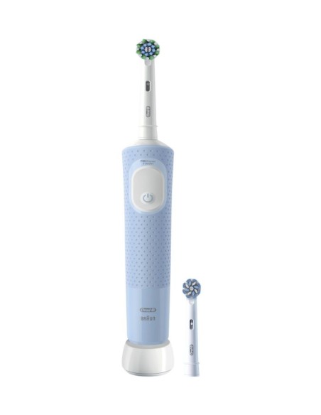 Mango azul del cepillo Oral-B Vitality Pro sobre base de carga