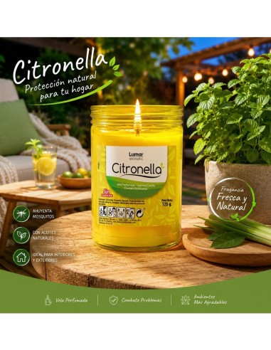 Vela Citronela con Tapa 125 g Lumar Aromatic | Drolim