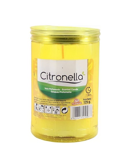 Vela de citronela con tapa en vaso de plástico Lumar Aromatic 125g