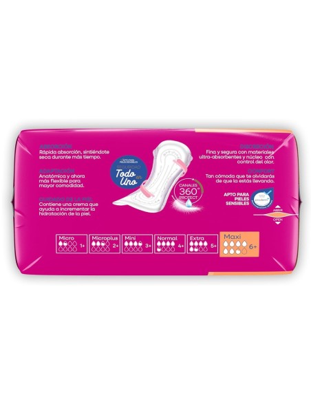 Empaque magenta de compresas femeninas Indasec Discreet Maxi para pérdidas de orina