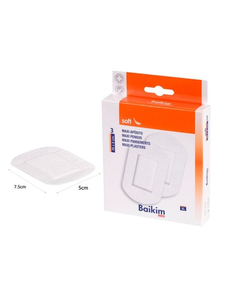 Baikim MED Maxi Apósito Sensibles XL paquete de 3 unidades 7,5x5 cm