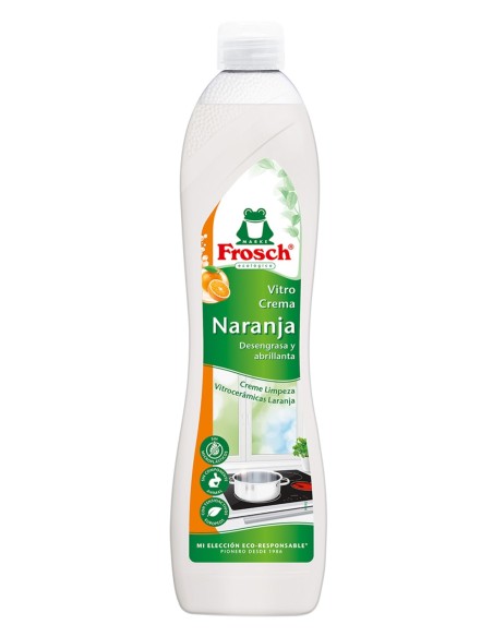 Botella frontal Frosch Crema Vitrocerámicas Naranja Ecológico 500ml