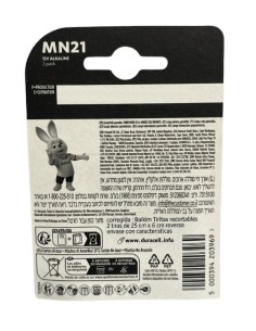 Blíster de 2 pilas alcalinas Duracell MN21 de 12V para mandos a distancia 2
