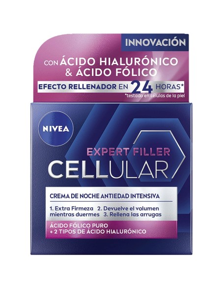 Caja del tratamiento antiedad nocturno Nivea Cellular Extra Firmeza