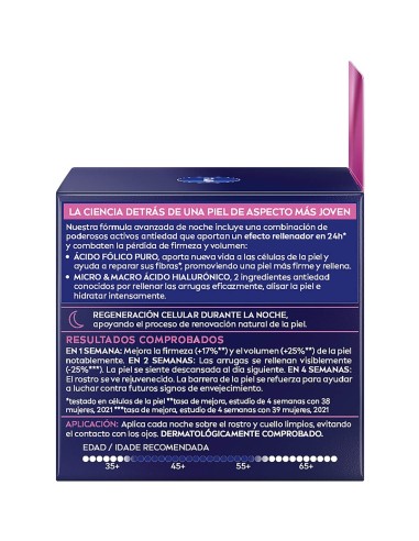 Reverso del envase Nivea Cellular Noche con propiedades de regeneración celular