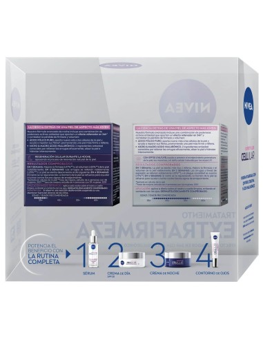 Reverso de la caja del pack Nivea Cellular Tratamiento Extra Firmeza