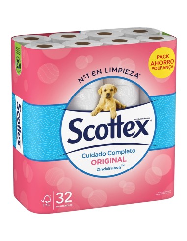 Pack ahorro de Scottex Papel Higiénico Cuidado Completo 32 rollos