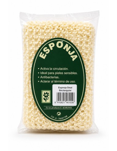 Esponja de baño rectangular forrada en fibra natural de sisal E. Koronis
