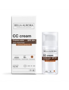 Bella Aurora CC Cream SPF50+ Extracubriente 30 ml con envase y caja protectora