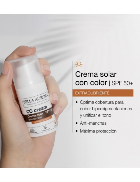 Bella Aurora CC Cream SPF50+ Extracubriente 30ml | Antimanchas