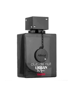 Frasco de perfume Armaf Club de Nuit Urban Man Elixir EDP 105 ml con detalles en rojo y negro