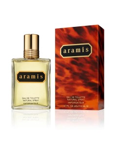 Detalle del envase de cristal y estuche de regalo del perfume para hombre Aramis EDT 2