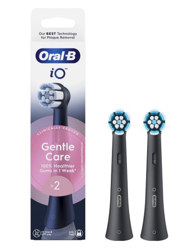 Caja de 2 recambios Oral-B iO Gentle Care para encías sensibles en color negro