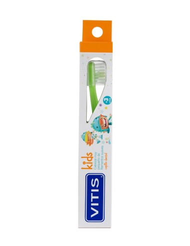 Caja del cepillo dental VITIS Kids con cabezal muy pequeño y suave