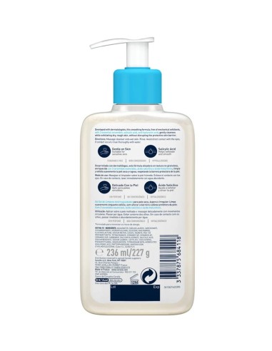 CeraVe SA Smoothing Cleanser con acido salicilico y ceramidas
