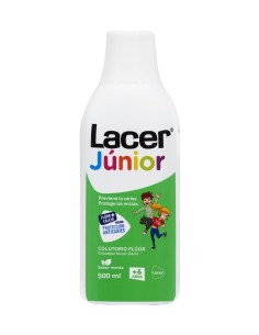 Lacer Colutorio Junior Fluor Menta 500 ml envase frontal