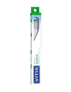 Cepillo dental Vitis suave con cabezal normal y embalaje verde