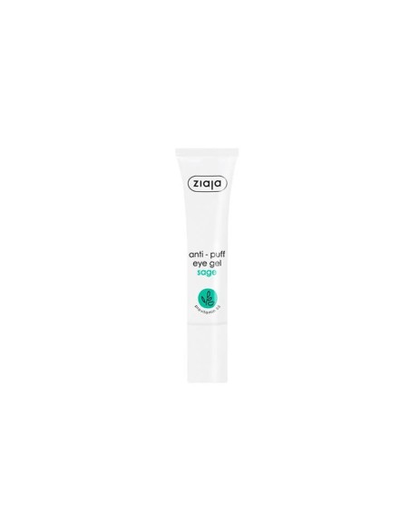 Tubo de gel antibolsas para ojos Ziaja con provitamina B5 y salvia
