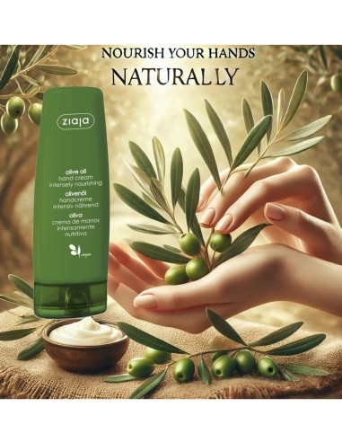 Crema de manos vegana para piel seca y uñas frágiles Ziaja Oliva