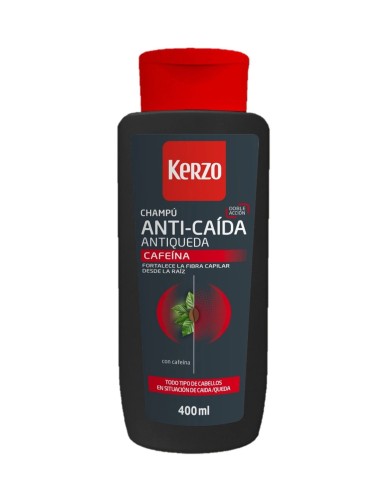 Kerzo champú anti-caída cafeína todo tipo de cabellos 400 ml
