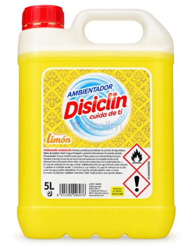 Garrafa de 5 litros de ambientador profesional Disiclin aroma Limón
