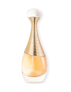 Iconico frasco en forma de anfora dorada de Dior J'adore Eau de Parfum