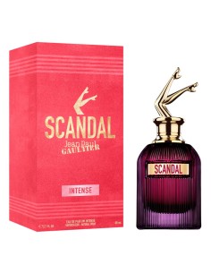 Frasco de cristal esculpido granate con tapon de piernas doradas Scandal Le Parfum Intense 2