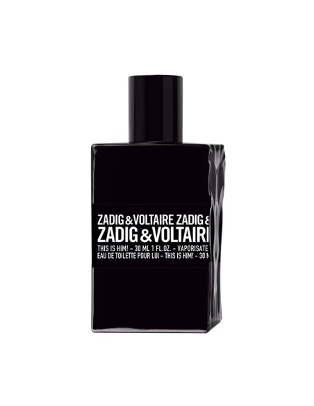 Frasco de perfume masculino Zadig & Voltaire This Is Him! Eau de Toilette de vidrio negro