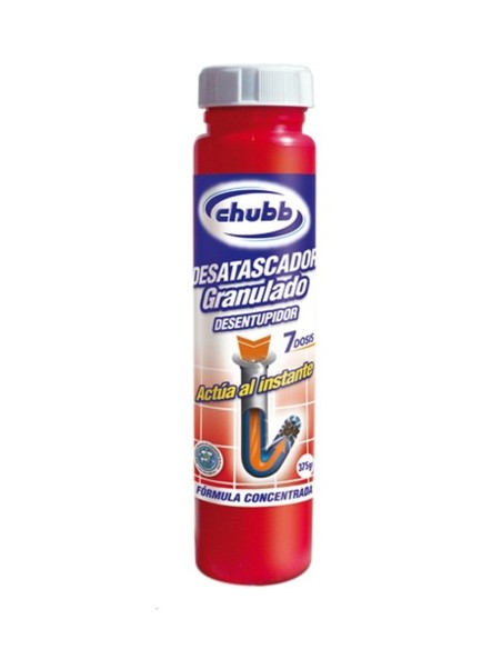 Botella de desatascador en perlas granulado Chubb 375 g