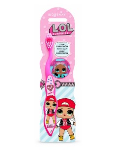 Cepillo dental infantil LOL Surprise con capuchón protector en su blíster