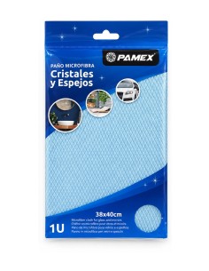 Paño amarillo Pamex para cristales y espejos en envase de una unidad 2