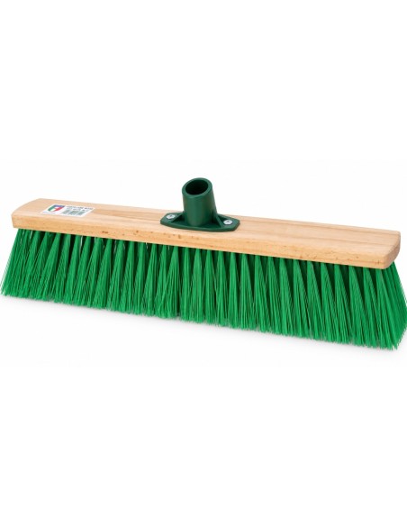 Cepillo barrendero de 50 cm con taco de madera y fibras verdes