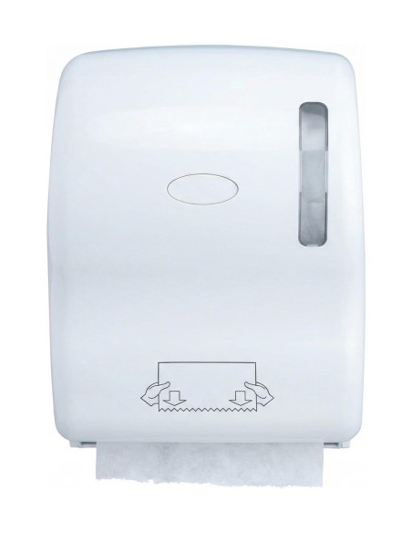 Dispensador autocortante ECO20 blanco mate visto de frente