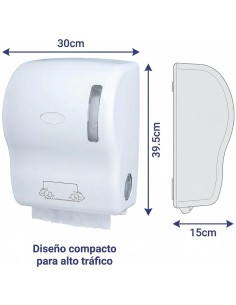 Dispensador autocortante ECO20 blanco mate visto de frente 2