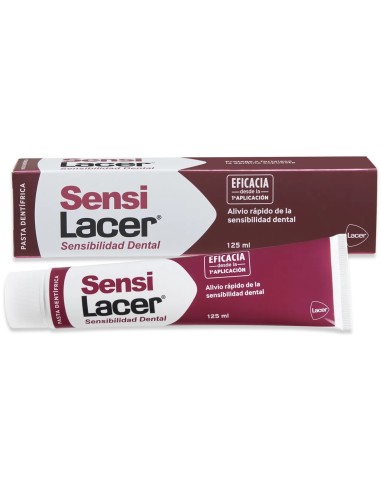 Caja y tubo de pasta dentífrica SensiLacer de Lacer de 125 ml