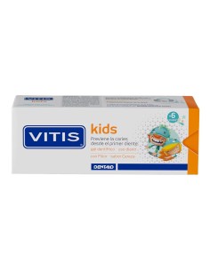 Caja de VITIS Kids gel dentífrico sabor cereza para niños desde los 6 meses
