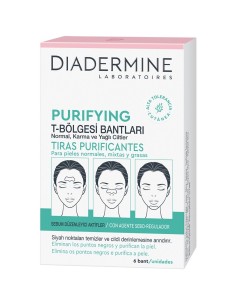 Caja Diadermine Purifying de 6 tiras purificantes para la zona T