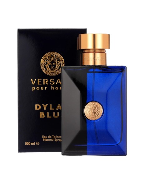 Versace Dylan Blue Pour Homme EDT de 100 ml con frasco azul y estuche negro