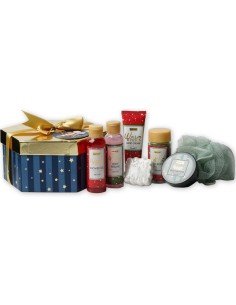 Set corporal Sence Warm Wishes con caja hexagonal y lazo dorado