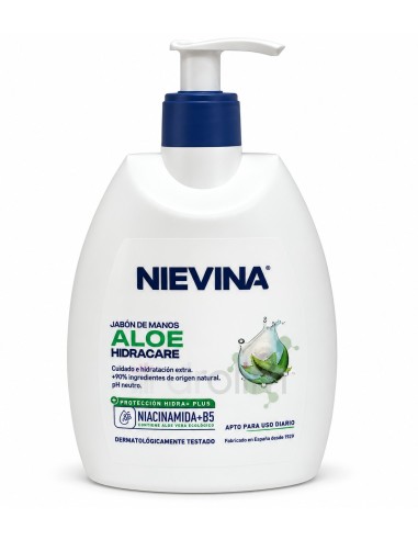 Nievina Aloe Hidracare jabón de manos 500 ml en botella blanca con dosificador