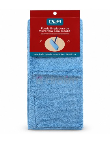 PLA FUNDA CUBRE ESCOBA MICROFIBRA 35X11.5 CM CIERRE VELCRO