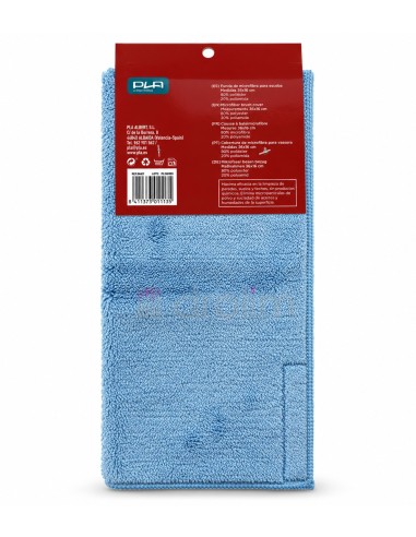 PLA FUNDA CUBRE ESCOBA MICROFIBRA 35X11.5 CM CIERRE VELCRO