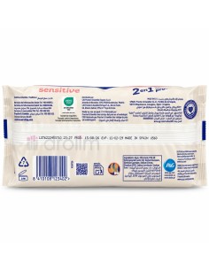 Dodot Sensitive paquete de 56 toallitas para bebé con tapa rosa y envase blanco y azul 2