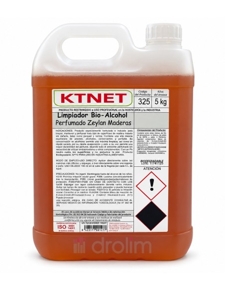 Garrafa de KTNET Zeylan Maderas 325 limpiador profesional con bio-alcohol de 5 kg