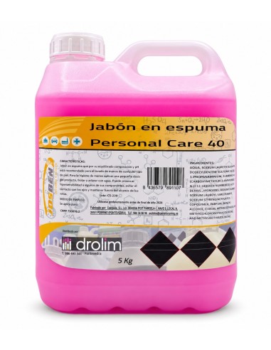 Jabón de manos en espuma Josben Personal Care 5L, limpieza suave y eficaz.